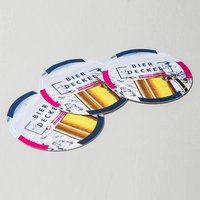 Bierdeckel, farbig bedruckt, rund, Bier Motive