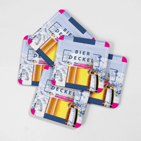 Bierdeckel, farbig bedruckt, quadrat, Bier Motive