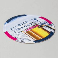 Bierdeckel, farbig bedruckt, rund, Bier Motive