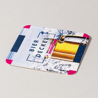 Bierdeckel, farbig bedruckt, quadratisch, Bier Motive