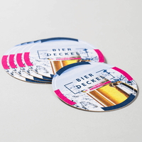 Bierdeckel, farbig bedruckt, rund, Bier Motive