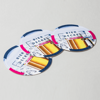 Bierdeckel, farbig bedruckt, rund, Bier Motive