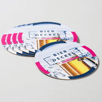 Bierdeckel, farbig bedruckt, rund, Bier Motive