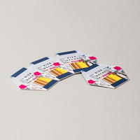 Bierdeckel, farbig bedruckt, sechseck, Bier Motive