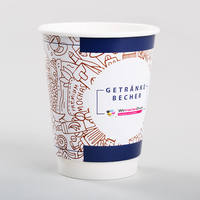 Bio Becher doppelwandig 300ml, 4/0-farbig (CMYK), Vorderansicht