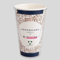 Bio Becher einwandig 300ml, 4/0-farbig (CMYK), Vorderseite