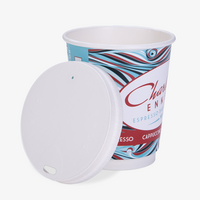 Papierdeckel, weiß, neben becher