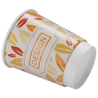 Bio-Becher doppelwandig mit Eichstrich 200 ml, 4/0-farbig (CMYK)