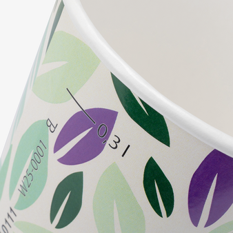 Bio-Becher doppelwandig mit Eichstrich 300 ml, 4/0-farbig