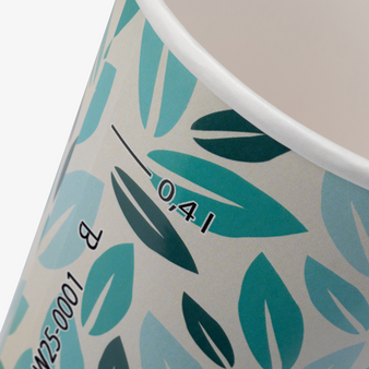 Bio-Becher doppelwandig mit Eichstrich 400 ml, 4/0-farbig (CMYK)