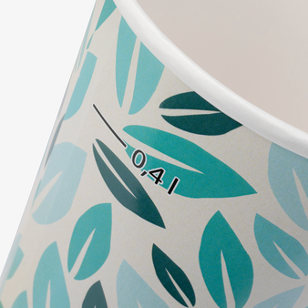 Bio-Becher doppelwandig mit Eichstrich 400 ml, 4/0-farbig (CMYK)