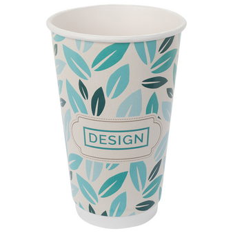 Bio-Becher doppelwandig mit Eichstrich 400 ml, 4/0-farbig