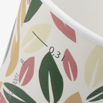 Bio-Becher einwandig mit Eichstrich 300 ml, 4/0-farbig (CMYK)