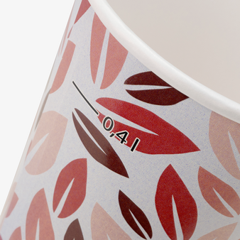 Bio-Becher einwandig mit Eichstrich 400 ml, 4/0-farbig (CMYK)