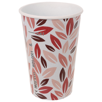 Bio-Becher einwandig mit Eichstrich 400 ml, 4/0-farbig (CMYK)