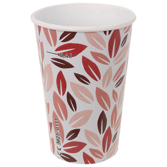 Bio-Becher einwandig mit Eichstrich 400 ml, 4/0-farbig