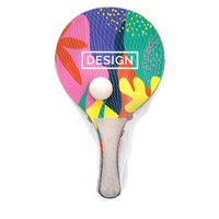 Birkenholzschläger mit Ball und vollflächigem Design