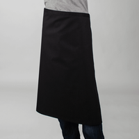 Bistroschürzen, bestickt, zwei Stickbereiche, Schürze, Gastro, schwarz