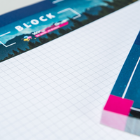 Block, farbig bedruckt, liegend