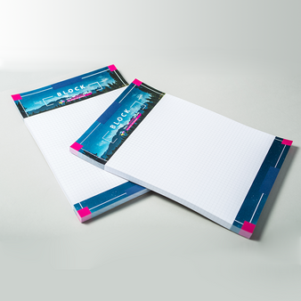 Block, farbig bedruckt, liegend