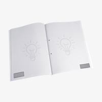 Block, bedruckt, Hoch, aufgeklappt