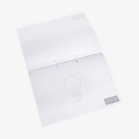 Block, bedruckt, quer, aufgeschlagen