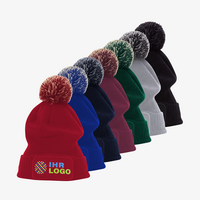 Bommelmütze Farbauswahl, rechteckig bedruckt