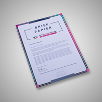 Briefpapier, farbig bedruckt, liegend, glänzend