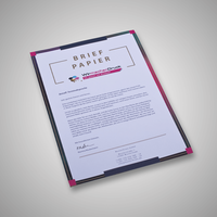 Briefpapier, farbig bedruckt, liegend, gold