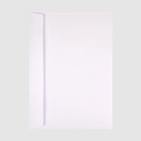 Briefumschlag DIN C4 (Lasche an der breiten Seite), haftklebend ohne Fenster, unbedruckt weiß, Rückseite