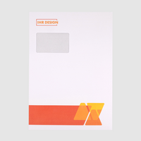 Briefumschlag DIN C4 (Lasche an der schmalen Seite), haftklebend mit Fenster, einseitig 4/0 farbig bedruckt