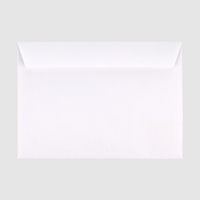 Briefumschlag DIN C5 (Lasche an der breiten Seite), haftklebend mit Fenster, unbedruckt weiß, Rückseite