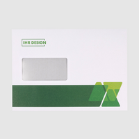 Briefumschlag DIN C5 (Lasche an der schmalen Seite), haftklebend mit Fenster, einseitig 4/0 farbig bedruckt