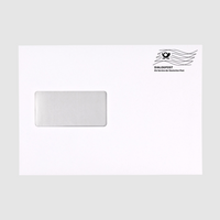 Briefumschlag DIN C5 (Lasche an der schmalen Seite), haftklebend mit Fenster, weiß, bedruckt mit Dialogpost Frankierwelle