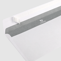 Briefumschlag DIN lang quer, haftklebend ohne Fenster, weiß, bedruckt mit Dialogpost Frankierwelle, Lasche