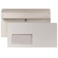 Briefumschlag DIN lang quer, selbstklebend mit Fenster, unbedruckt grau