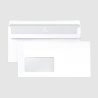 Briefumschlag DIN lang quer, selbstklebend mit Fenster, unbedruckt weiß