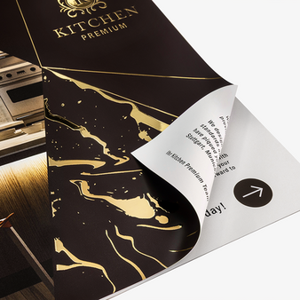 Broschüre mit Heissfolienveredelung in Gold