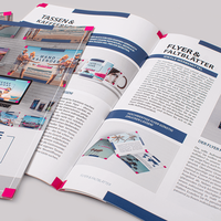 Broschüre mit PUR-Klebebindung DIN A6 quer aufgeschlagen