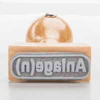 Stempel, liegend mit Motiv, Holz