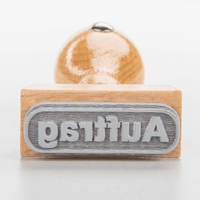 Stempel, liegend mit Motiv, Holz