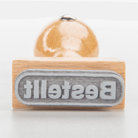 Stempel, liegend mit Motiv, Holz