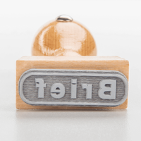 Stempel, liegend mit Motiv, Holz