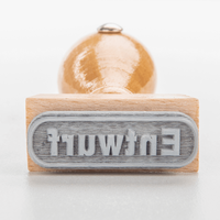 Stempel, liegend mit Motiv, Holz