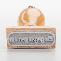 Stempel, liegend mit Motiv, Holz