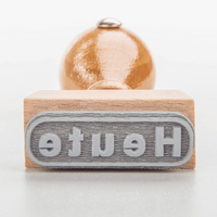 Stempel, liegend mit Motiv, Holz