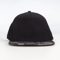Camo Snapback Cap, Kappe: Black, Schirm: Midnight Camo