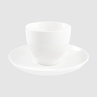 Tasse mit Unterteller bedruckt frontal schräg