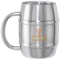 Cocktailbecher aus Edelstahl von vorne mit zweifarbigem Tampondruck