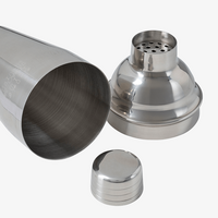 liegender Shaker aus Edelstahl ohne Deckel und Kappe